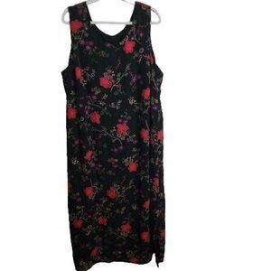 Rabbit Rabbit Rabbit Vintage Black Floral Maxi Dress Size 22W
